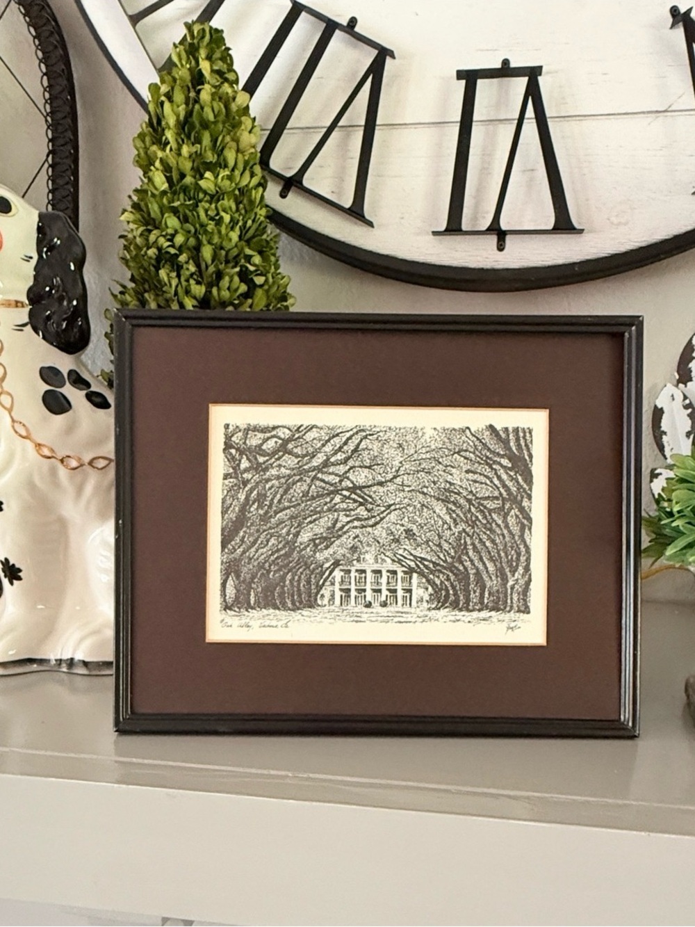 Vintage Oak Alley Plantation Giclée Print – Signed, Matted, Framed 8×10 - Picture 17 of 17